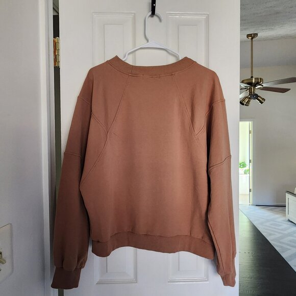 2 Piece Oversized Batwing Sleeve Lounge Set Casual Top and Shorts Sweatsuit - Picture 4 of 9